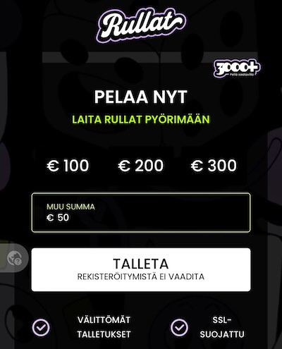 Rullat Kasino mobiilissa
