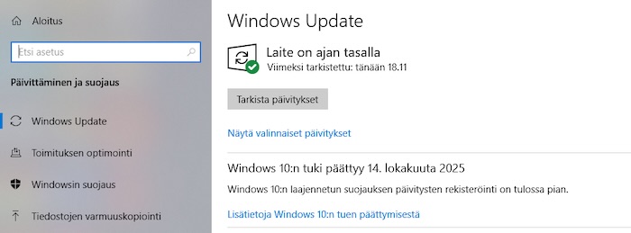 Windows päivitys